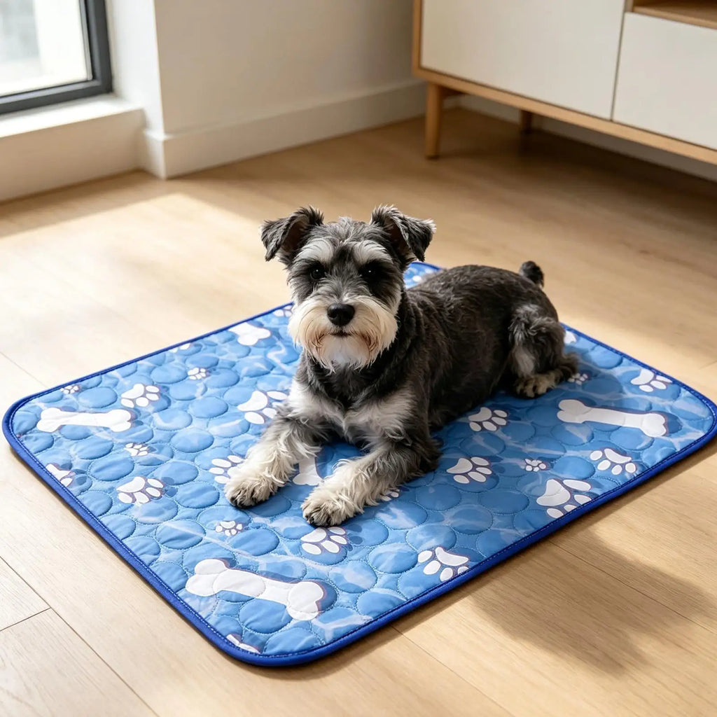 Dog & Cat Cooling Mat – Bone Pattern Ice Silk Pet Pad Pet Cooling Mat PLUSH