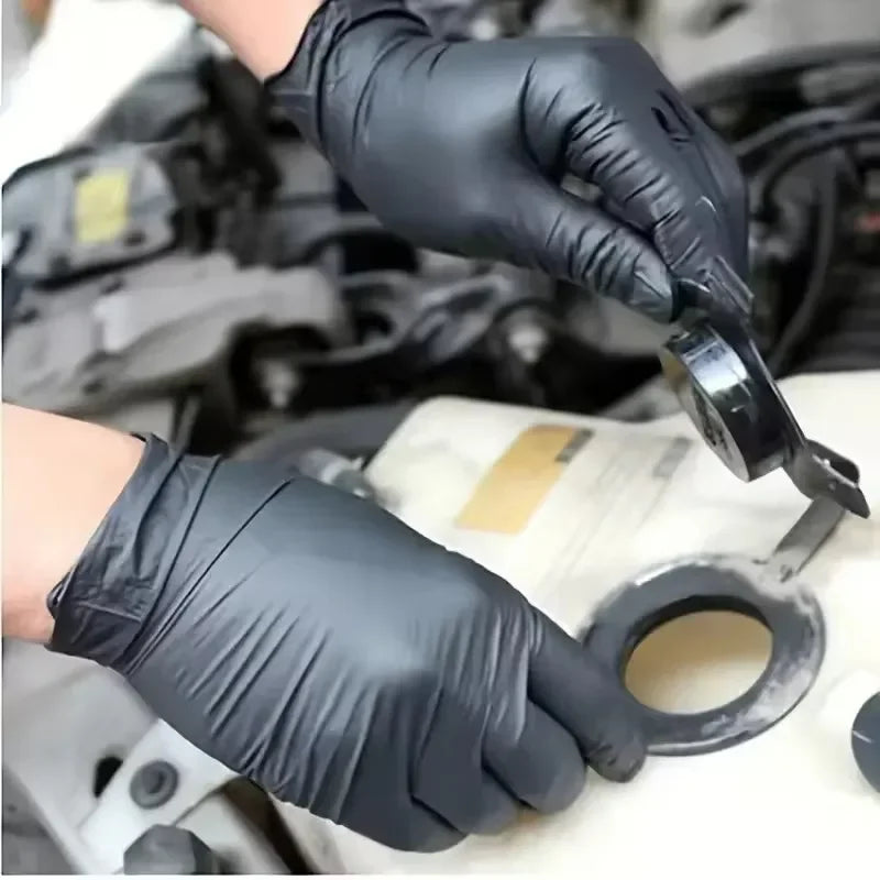 Black Nitrile Disposable Gloves 10–100pcs | S M L XL Disposable Nitrile Gloves PLUSH