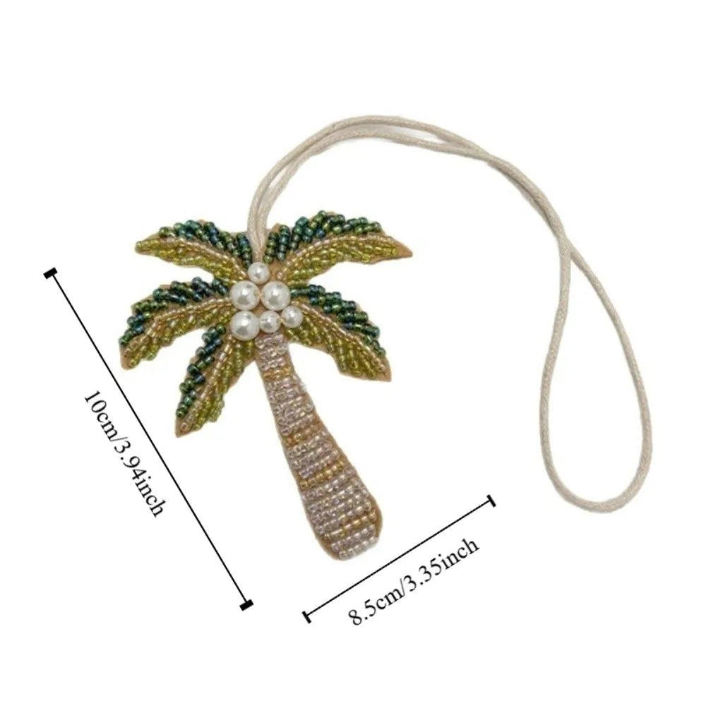 Resin Coconut Tree Keychain Crystal Rhinestone Bag Charm Gift Keychain Bag Charm PLUSH