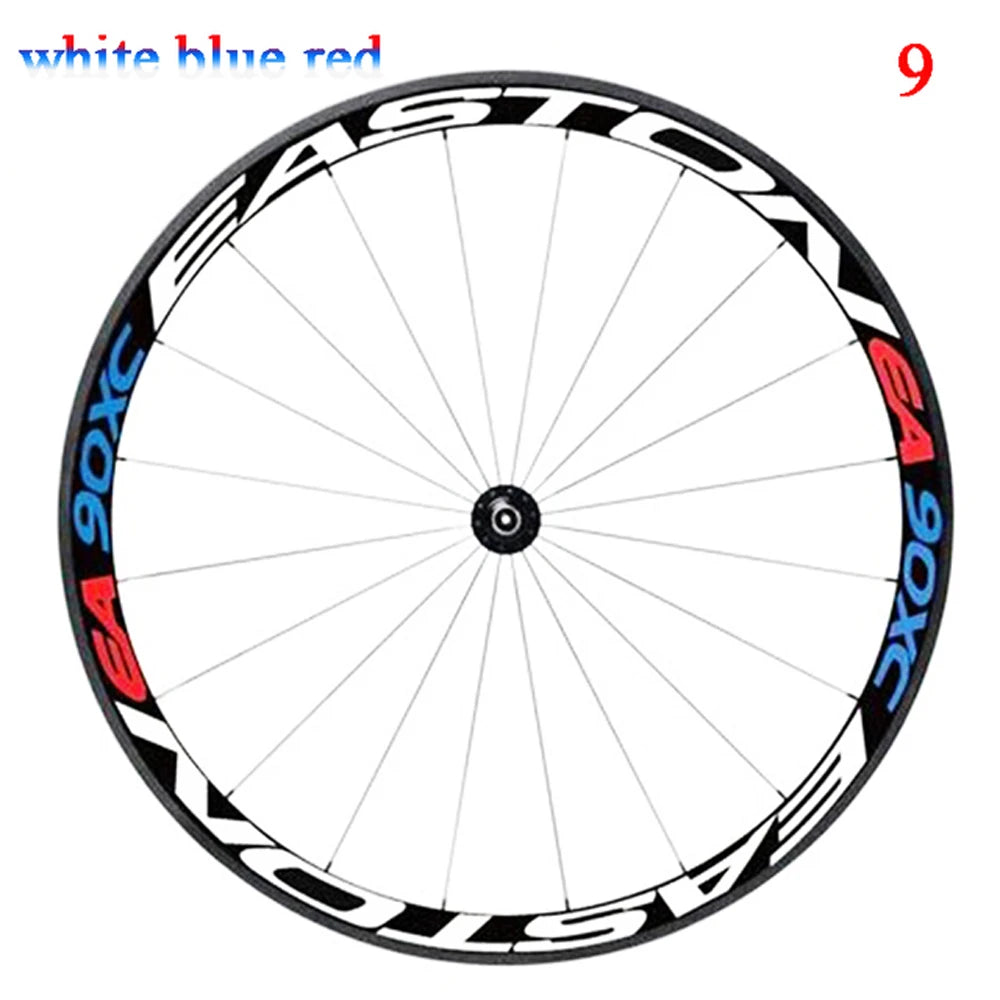 Reflective MTB Bicycle Rim Decals – Multicolor Wheel Stickers Bike Rim Stickers PLUSH 9 white blue red