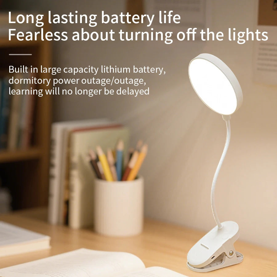 39cm USB Rechargeable LED Desk Lamp with Folding Clamp LED Desk Lamp PLUSH 500mAh Rechargeable