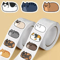 500pcs Kawaii Cat Stickers – Waterproof Laptop & Scrapbook Decorative Sticker Pack PLUSH 2 rolls