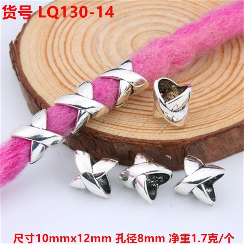 5pcs Viking Dreadlock Hair Braid Beads Cuffs Rings Gold Silver Hair Braid Cuffs PLUSH 5pcs LQ130-14