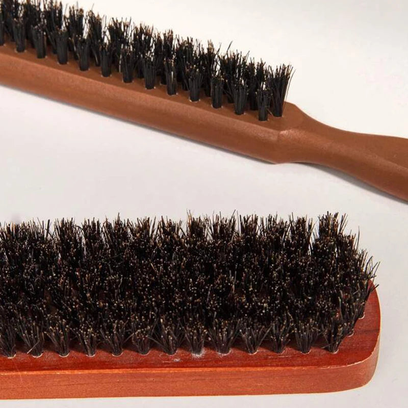 Professional Bristle Hair Brushes Wooden Handle – 2pc Set Hair Styling Brush PLUSH