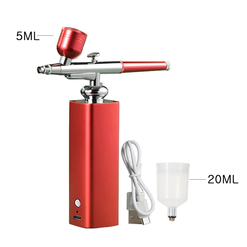 Portable Airbrush Compressor – Nail Art, Cake & Tattoo Airbrush Compressor PLUSH Red