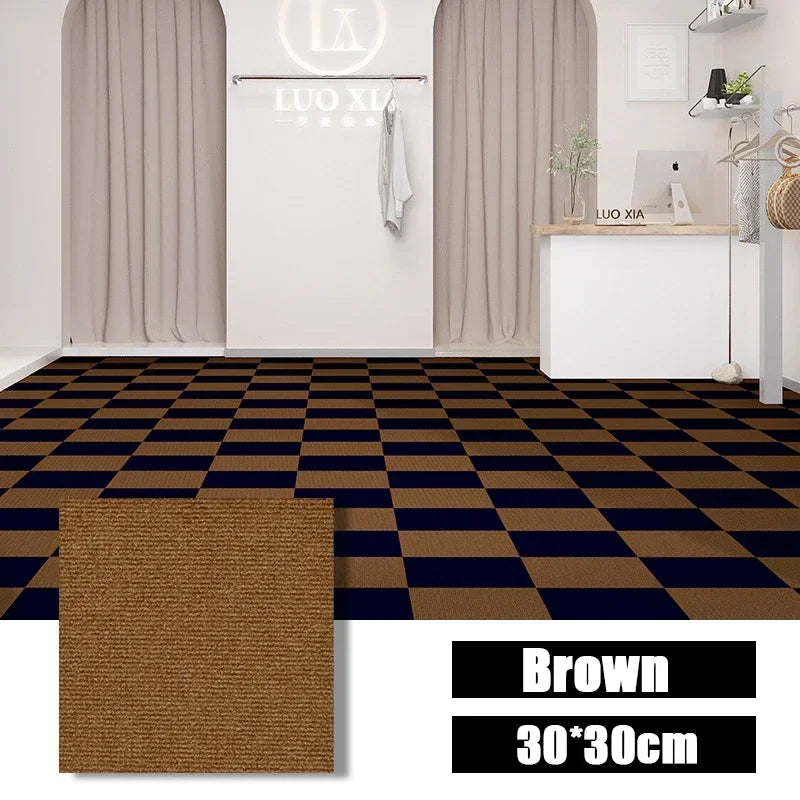 50pcs Peel & Stick Carpet Tiles 30x30cm – DIY Floor Mats Peel & Stick Carpet Tiles PLUSH Brown-1PC 30X30CM