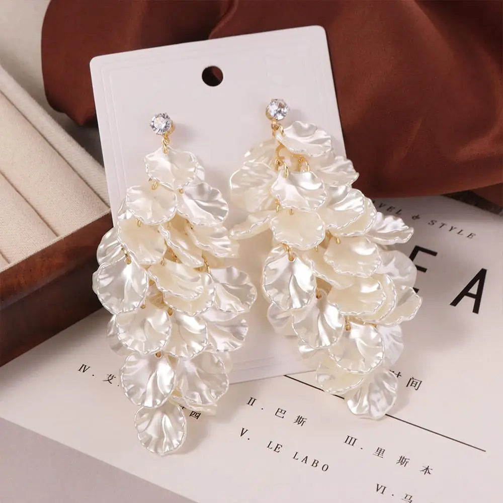 Vintage Petal Tassel Drop Earrings – Luxury Women's Jewelry Drop Earrings PLUSH