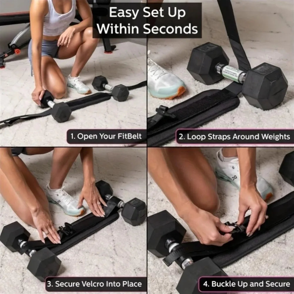 Non-Slip Hip Thrust Belt – Adjustable Dumbbell Strap for Glutes Weightlifting Hip Belt PLUSH
