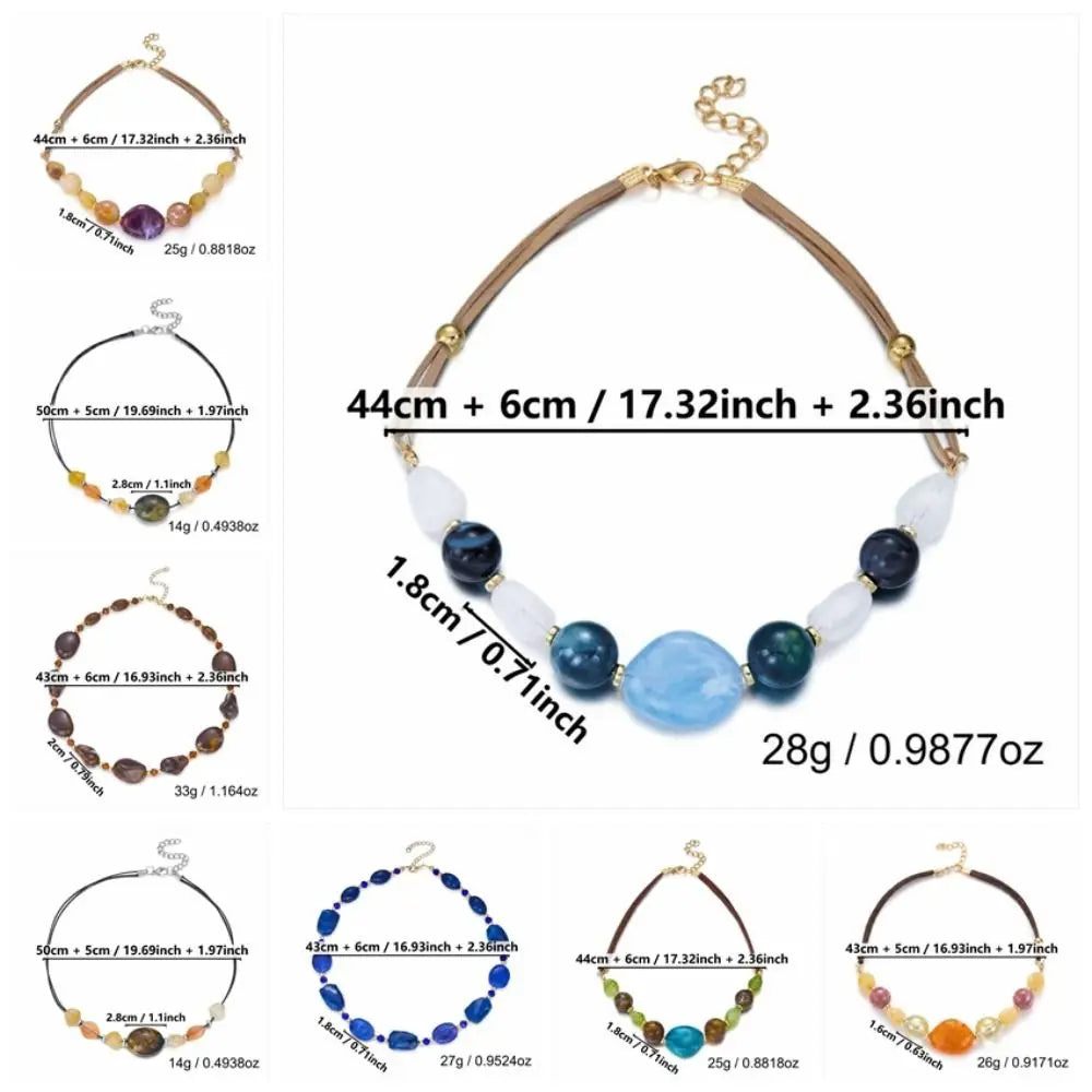 Handmade Colorful Irregular Acrylic Beaded Necklace – Women Beaded Necklace PLUSH