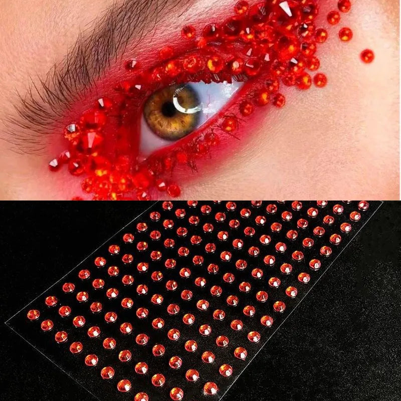 Crystal Rhinestone Face Tattoo Stickers – Eye Gems & Decor Face Gem Sticker PLUSH