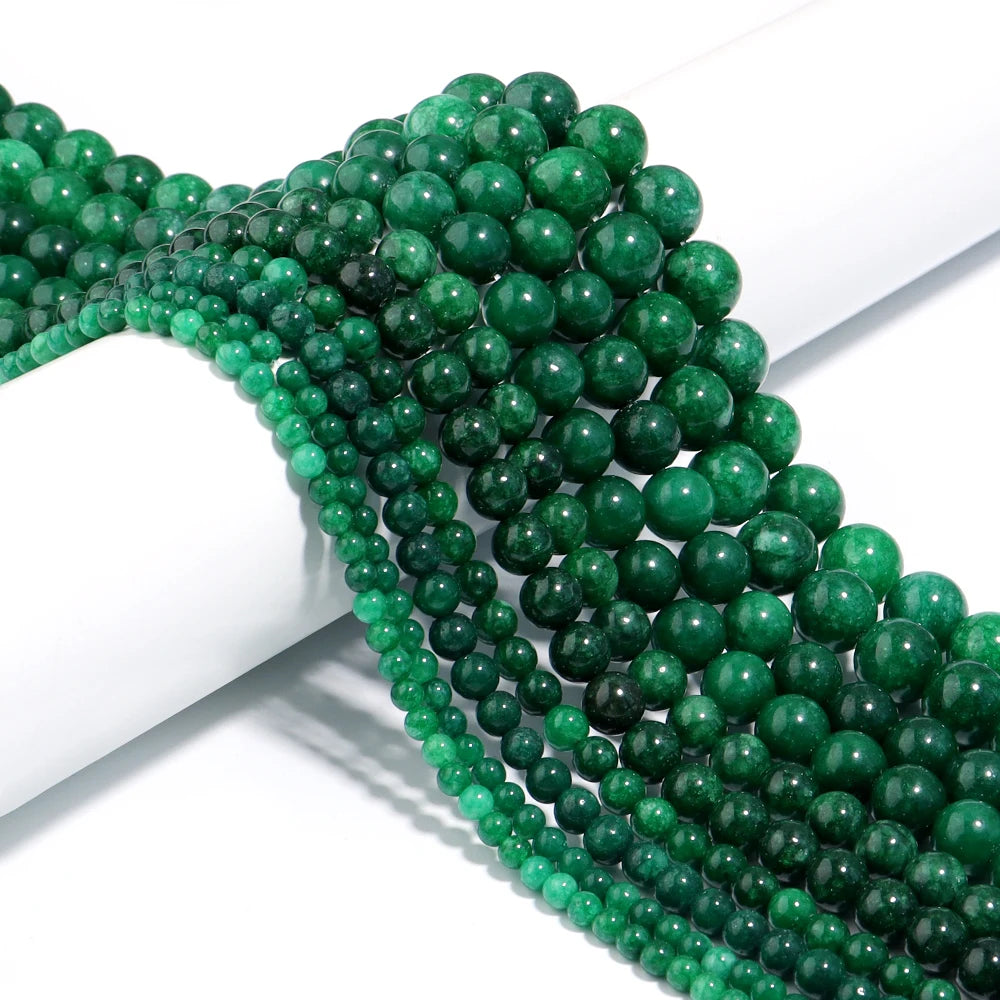 Natural Jade Stone Round Beads 4–12mm | DIY Jewelry Making Stone Beads PLUSH