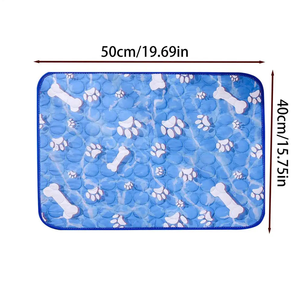 Dog & Cat Cooling Mat – Bone Pattern Ice Silk Pet Pad Pet Cooling Mat PLUSH 50X40cm