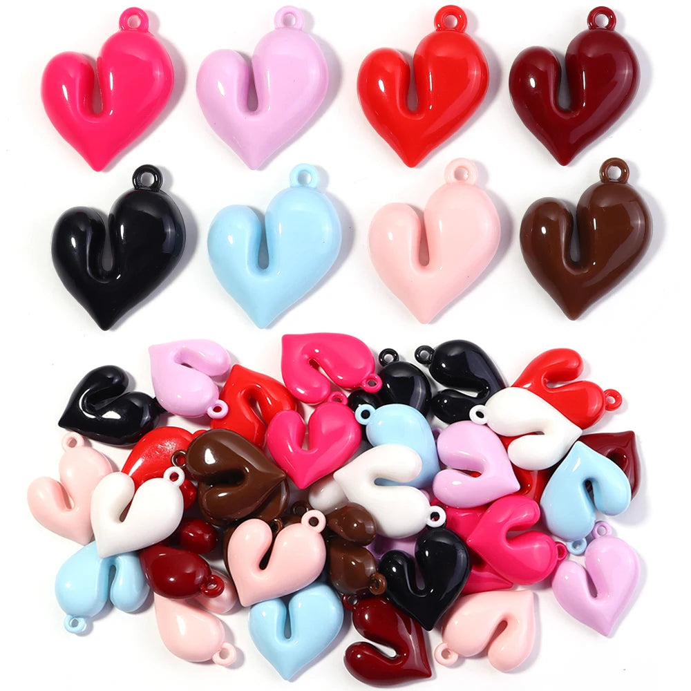 4pcs Acrylic Irregular Heart Charms Pendants – DIY Jewelry Jewelry Charm Pendants PLUSH