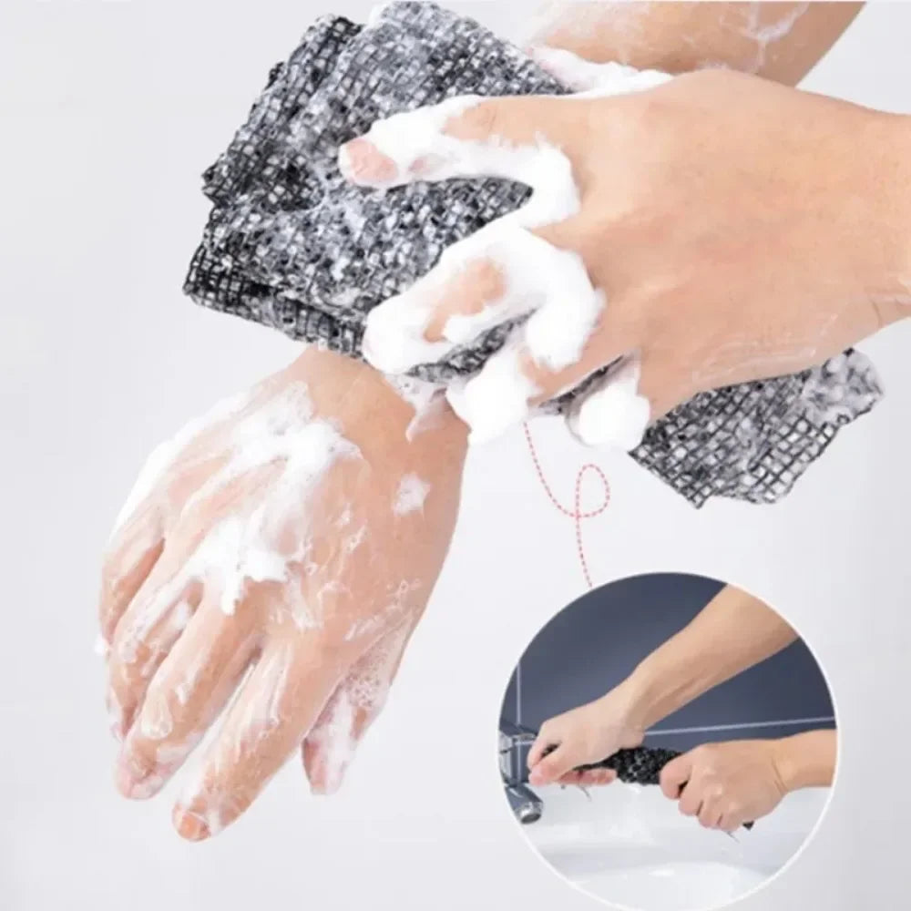Japanese Exfoliating Bath Washcloth – Nylon Scrub Towel Exfoliating Bath Washcloth PLUSH