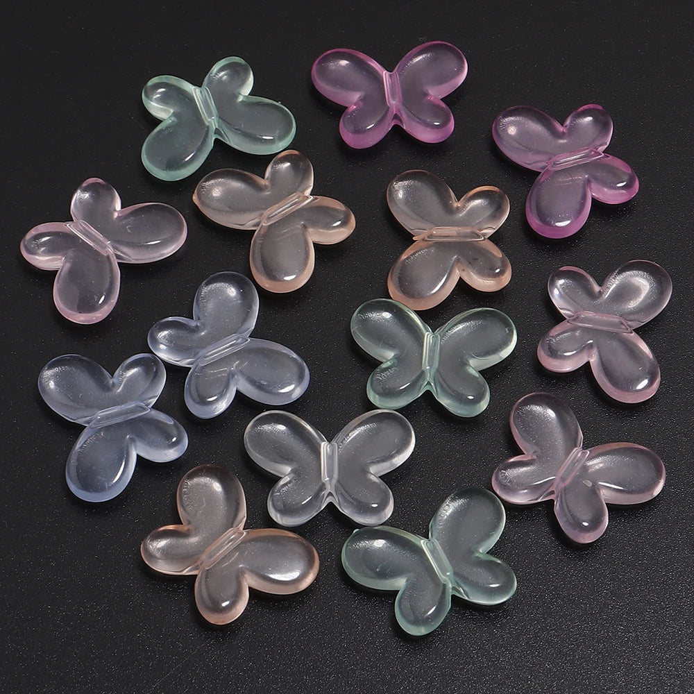 100pcs Butterfly Acrylic Spacer Beads – DIY Jewelry Making Acrylic Spacer Beads PLUSH 20x15mm