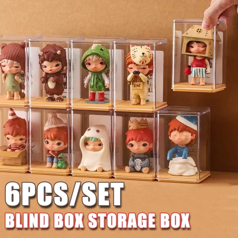 6-Piece Acrylic Display Stand Dust-Proof Cabinet for Figures Acrylic Display Stand PLUSH