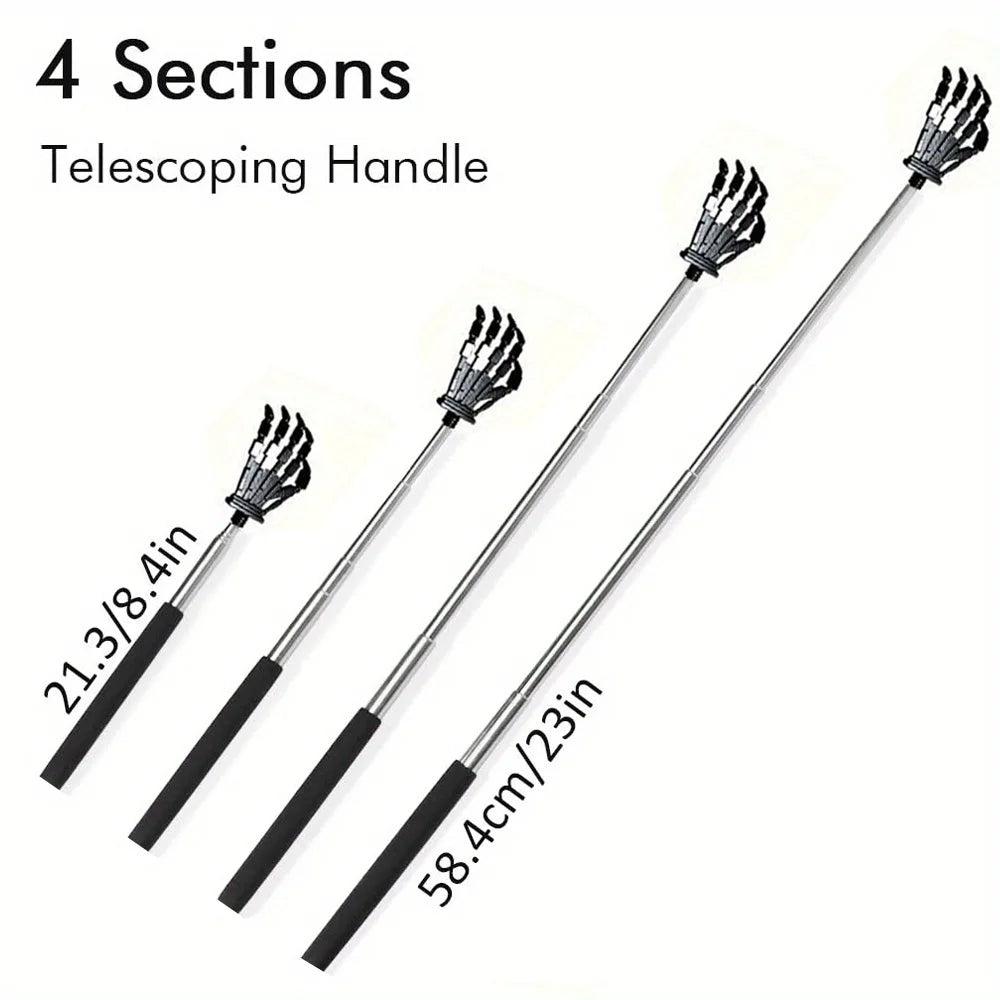 Skeleton Hand Back Scratcher – Extendable Stainless Steel Back Scratcher Massager PLUSH