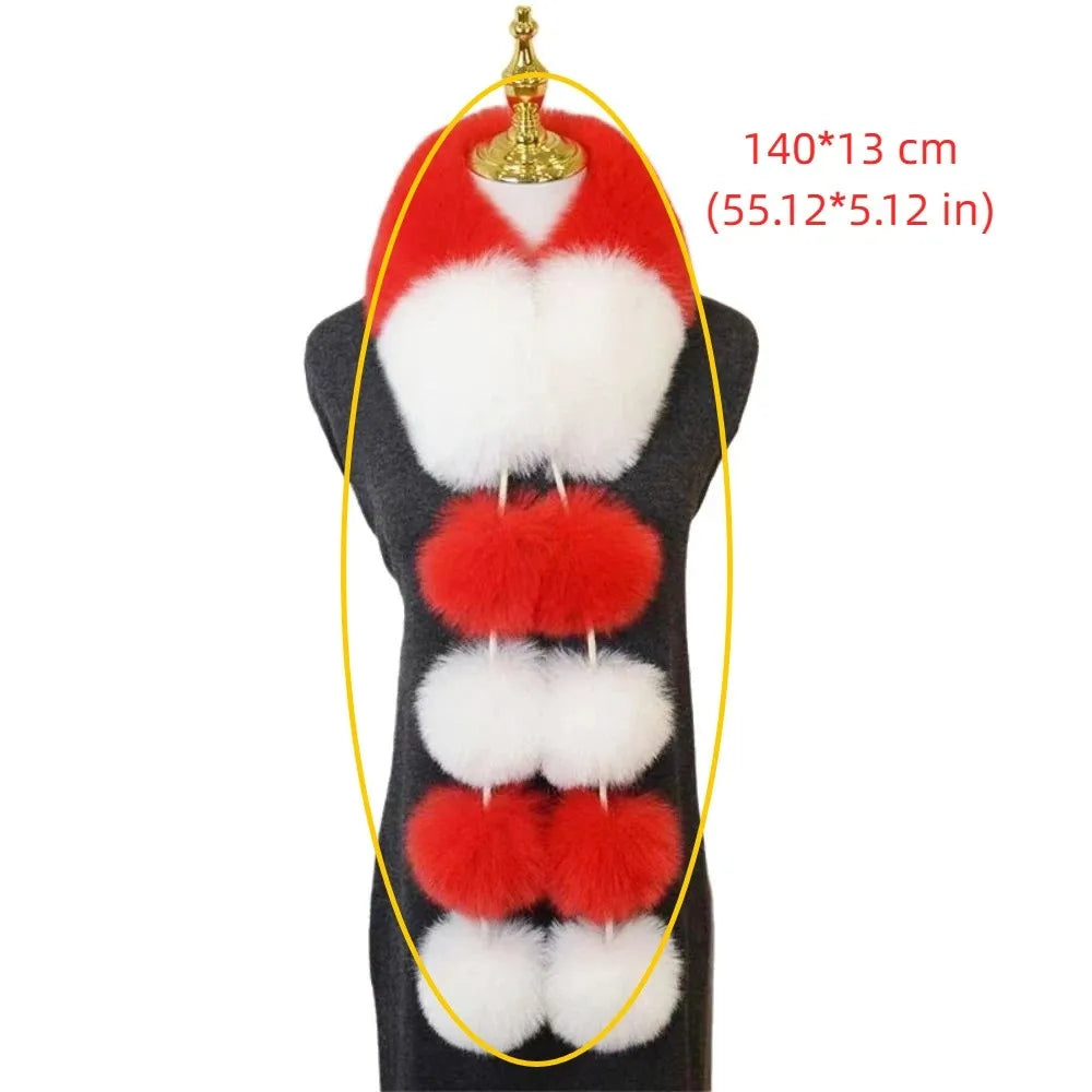 Women's Faux Plush Christmas Scarf with Pom-Pom | Warm & Cozy Faux Plush Scarf PLUSH