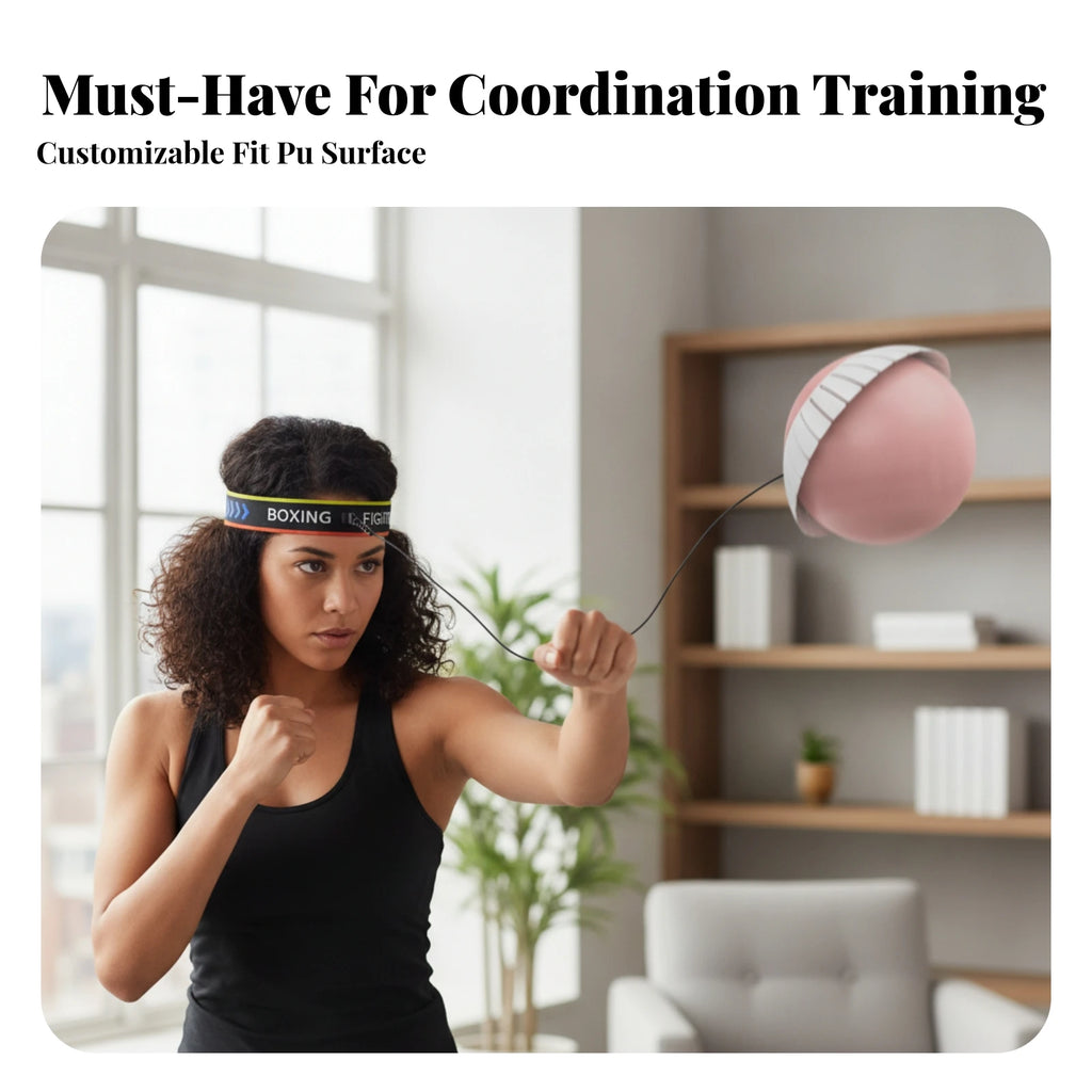Boxing Reaction Ball with Headband – Adjustable Training Set Boxing Training Equipment PLUSH