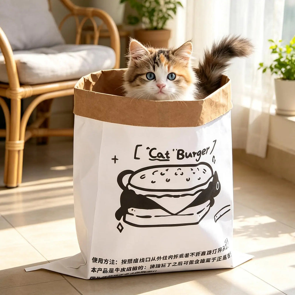 Cat Crinkle Play Tunnel Bag – Foldable Paper Toy & Hideaway Cat Tunnel Toy PLUSH
