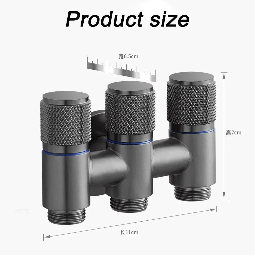 Toilet Corner Valve 1-In 2-Out Double Outlet Filling Valve Toilet Corner Valve PLUSH