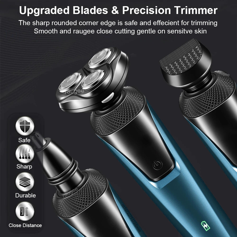 Raugee 3-in-1 Men's Electric Shaver & Beard Trimmer USB Electric Shaver PLUSH