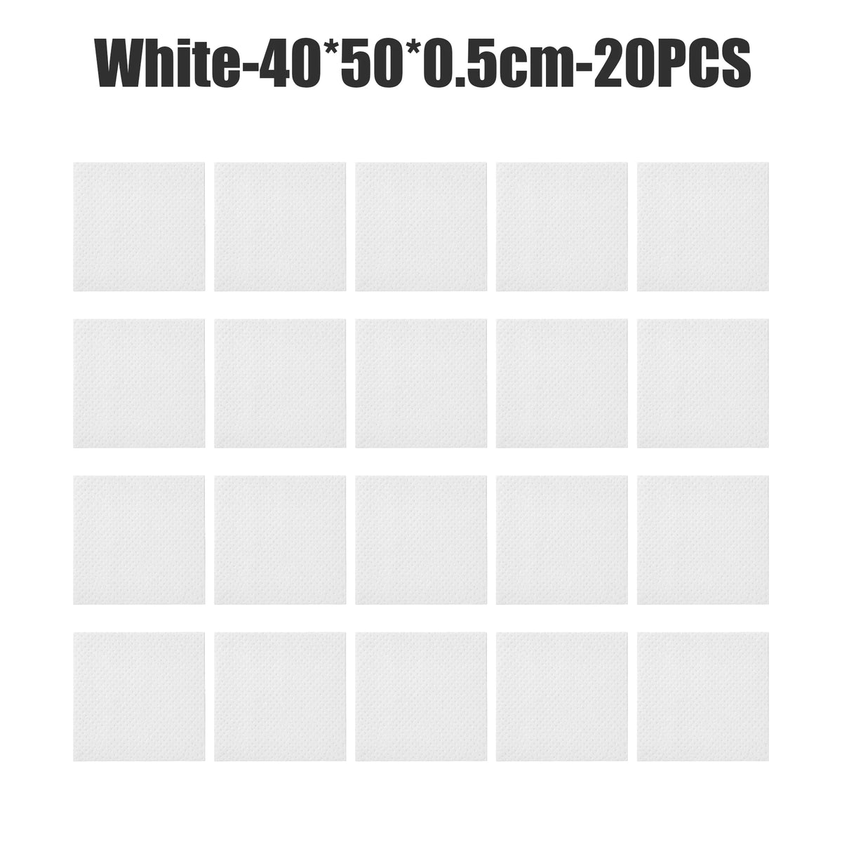 Industrial Oil Absorbent Pad 400x50cm – Heavy Duty Spill Mat Oil Absorbent Spill Pad PLUSH White 20PCS 40x50x0.5cm