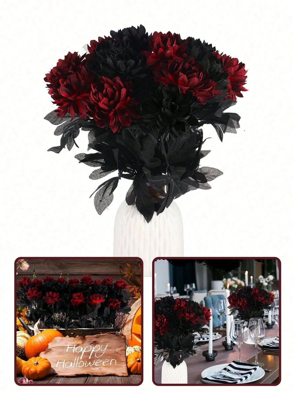 Artificial Silk Dahlia Bouquet – Faux Flowers for Home & Wedding Artificial Flower Bouquet PLUSH