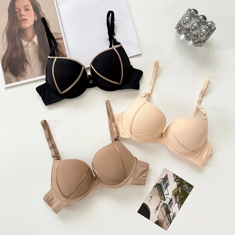 Women's Deep V Push-Up Bra with Crystal Detail – Yoga Women's Push-Up Bra PLUSH