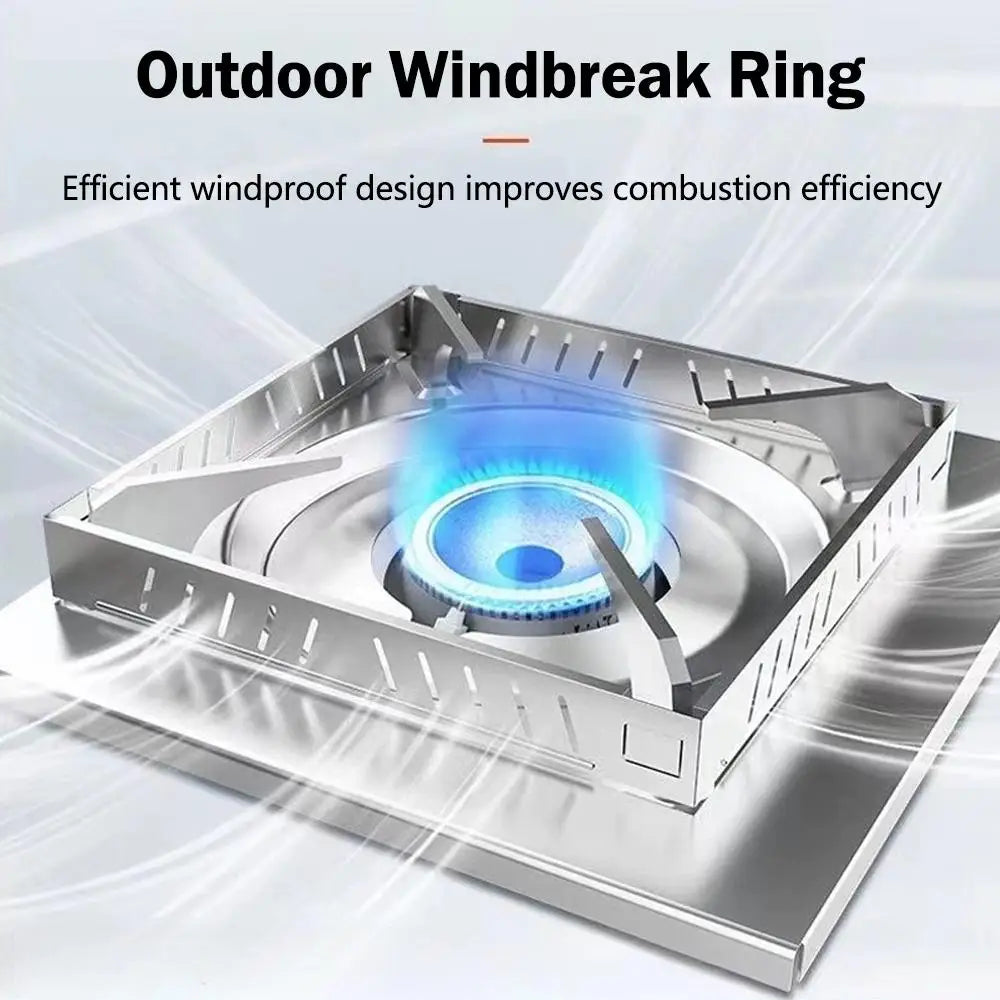 Windproof Ring for Camping Stove | Foldable Stainless Shield Camp Stove Accessory PLUSH