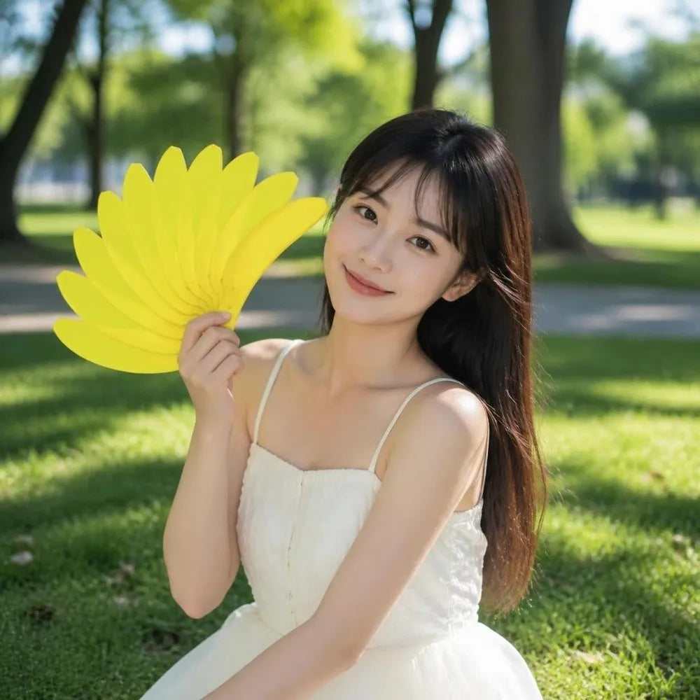 3D Banana Folding Fan – Costume Prop, Party Favor & Artistic Décor Novelty Folding Fan PLUSH