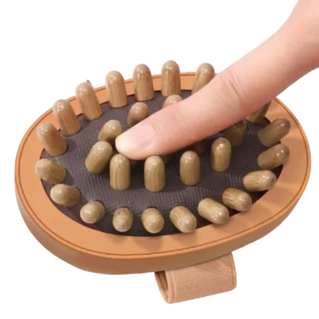 Wood Body Massage Brush – Scalp, Belly & Full Body Massager Body Massage Brush PLUSH