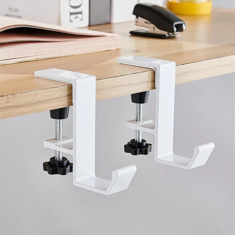 Adjustable Desk Edge Hook – Headset & Backpack Hanger Desk Clamp Hook PLUSH