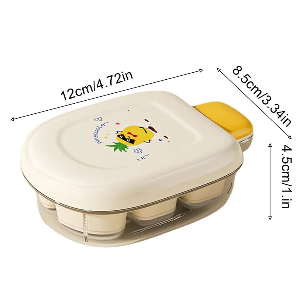 6-Grid Silicone Ice Cube Tray with Lid – Reusable Freezer Mold Silicone Ice Tray PLUSH Yellow