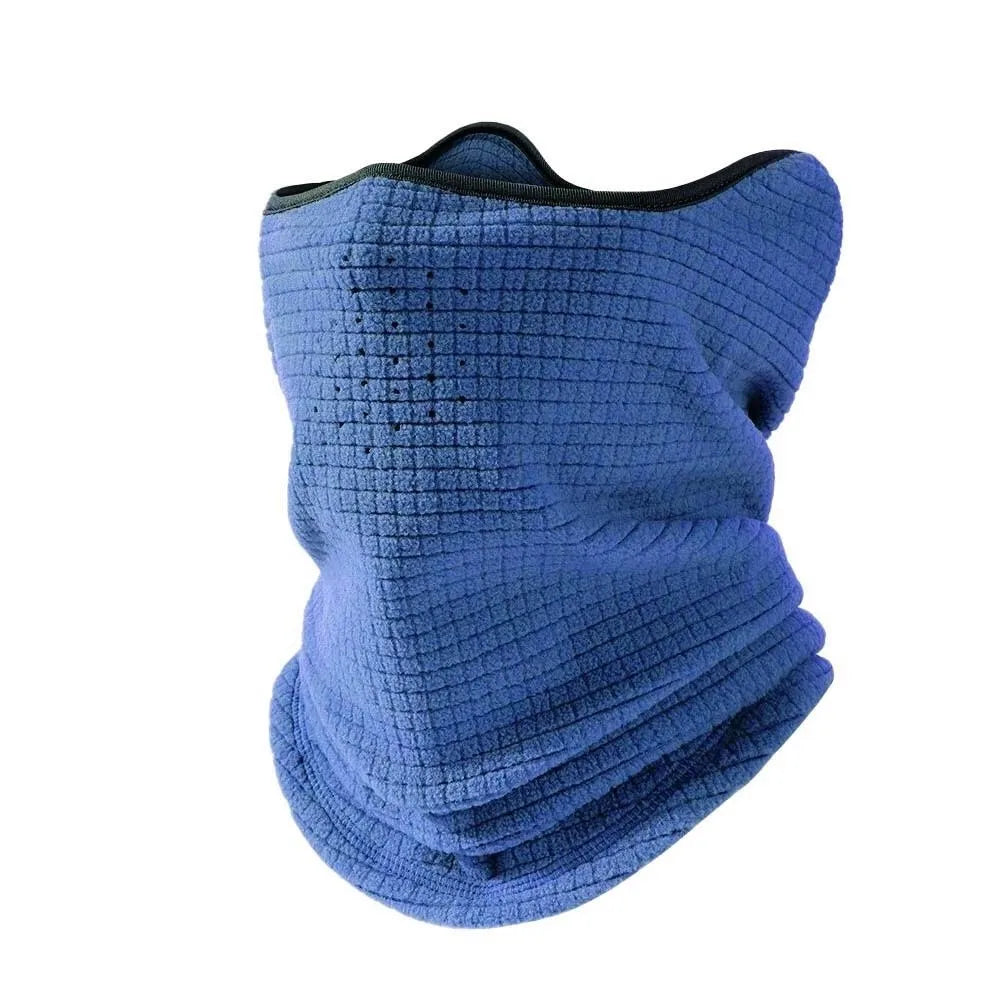 Windproof Fleece Neck Warmer Snood – Thermal Face Mask Fleece Neck Warmer PLUSH Blue