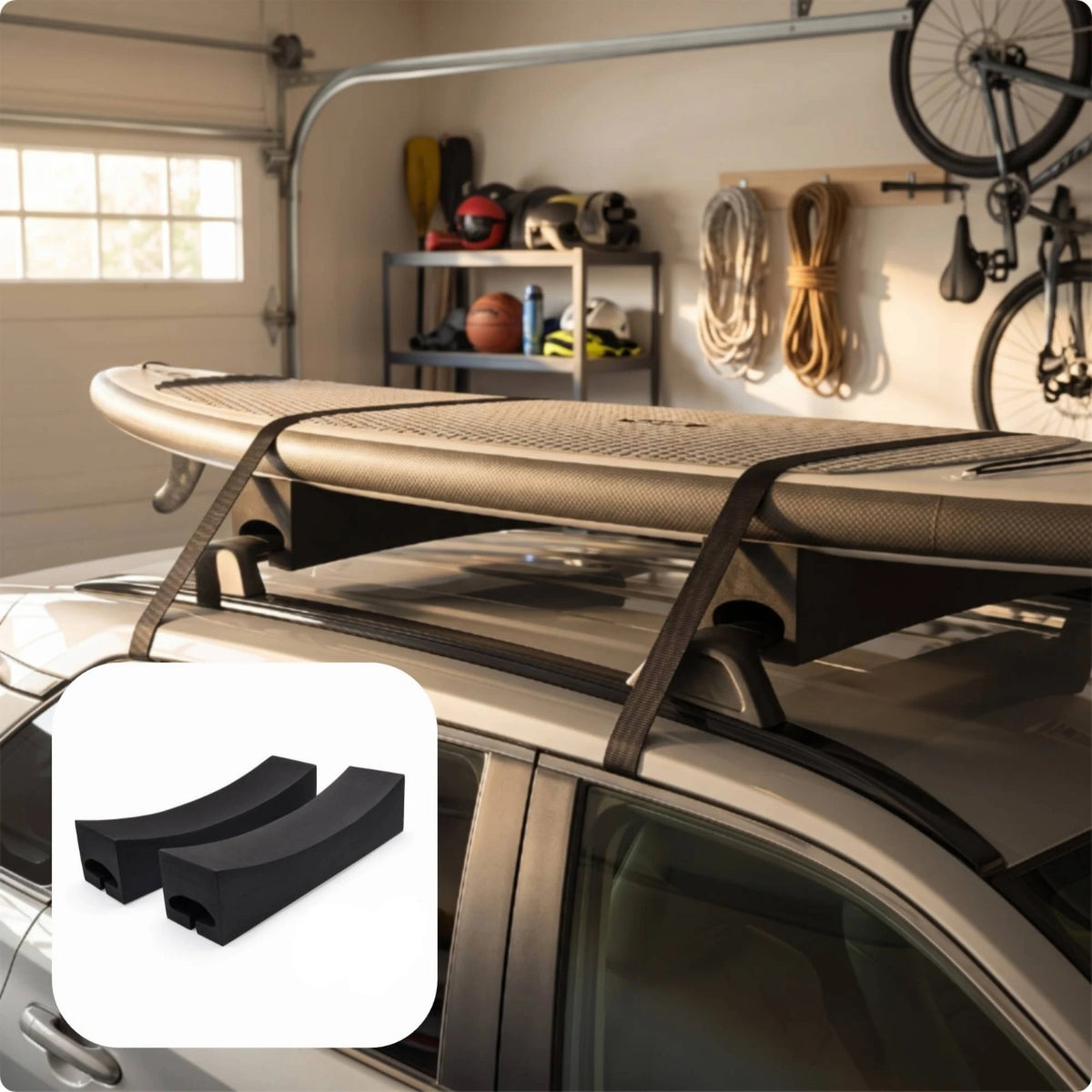 2-Pack Soft Roof Rack Pads for Surfboard & Board Carrier Roof Rack Pads PLUSH