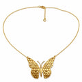 Butterfly Pendant Necklace – Stainless Steel Choker, 3 Sizes Pendant Necklace PLUSH Gold-6cm