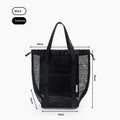 Summer Mesh Beach Tote Bag – Large Capacity Quick-Dry Mesh Beach Tote Bag PLUSH Black S