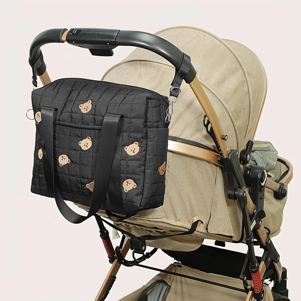 Black Bear Stroller Organizer Bag – Large Capacity for Moms Stroller Organizer Bag PLUSH