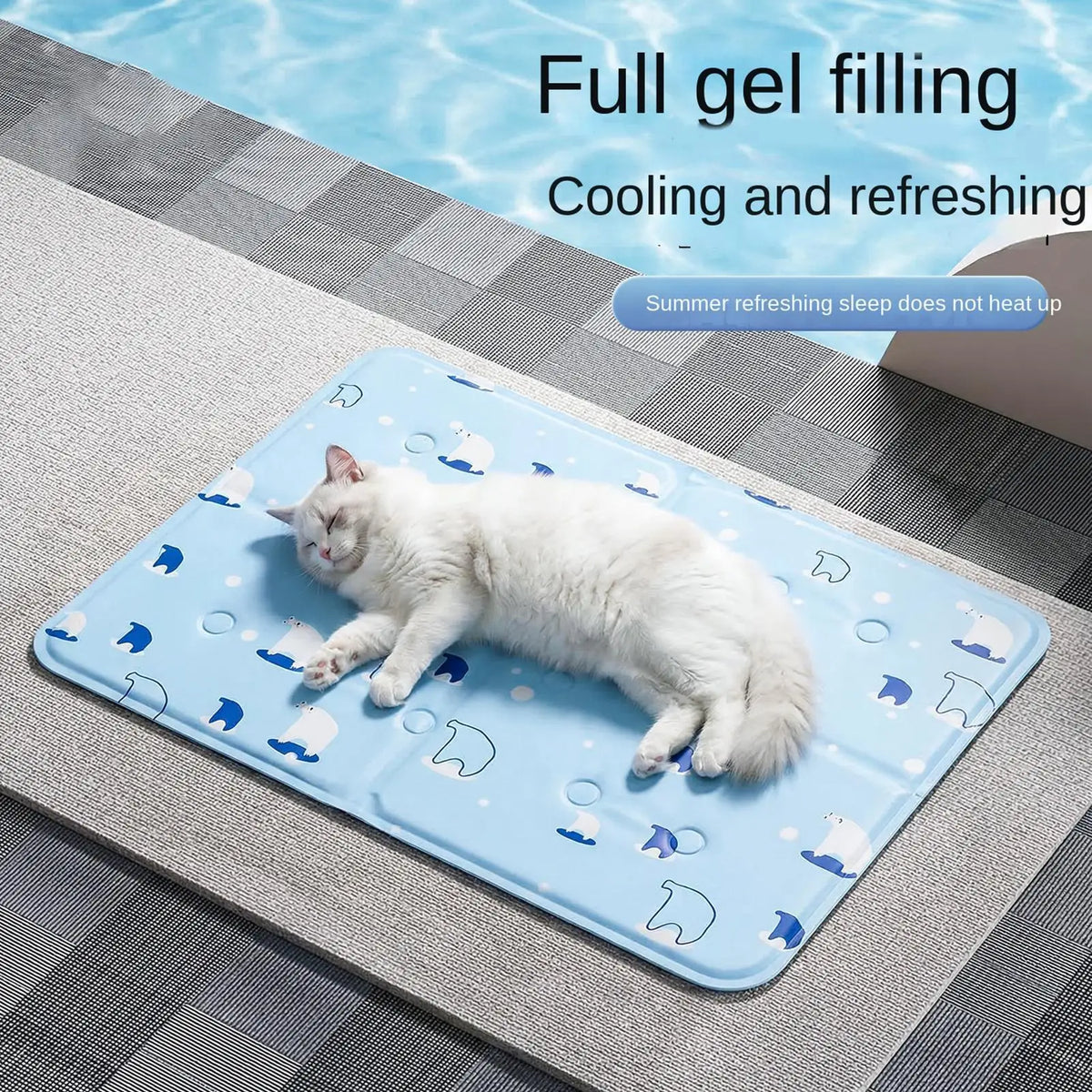 Cooling Gel Pet Mat for Dogs & Cats – Washable Summer Pad Pet Cooling Mat PLUSH
