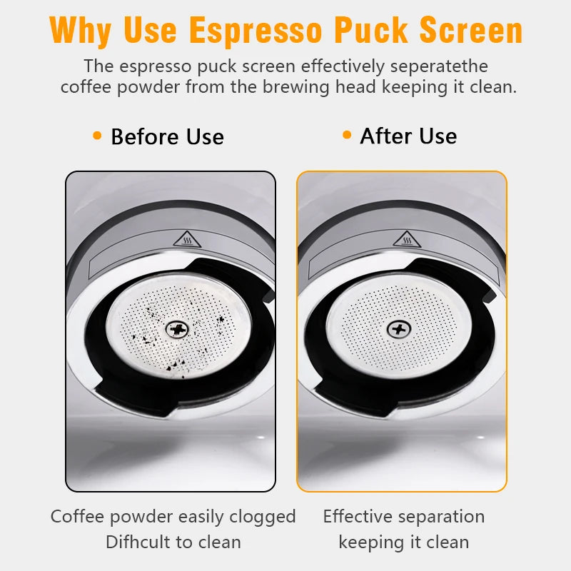 Espresso Puck Screen 51mm 54mm 58mm Reusable Coffee Filter Espresso Puck Screen PLUSH