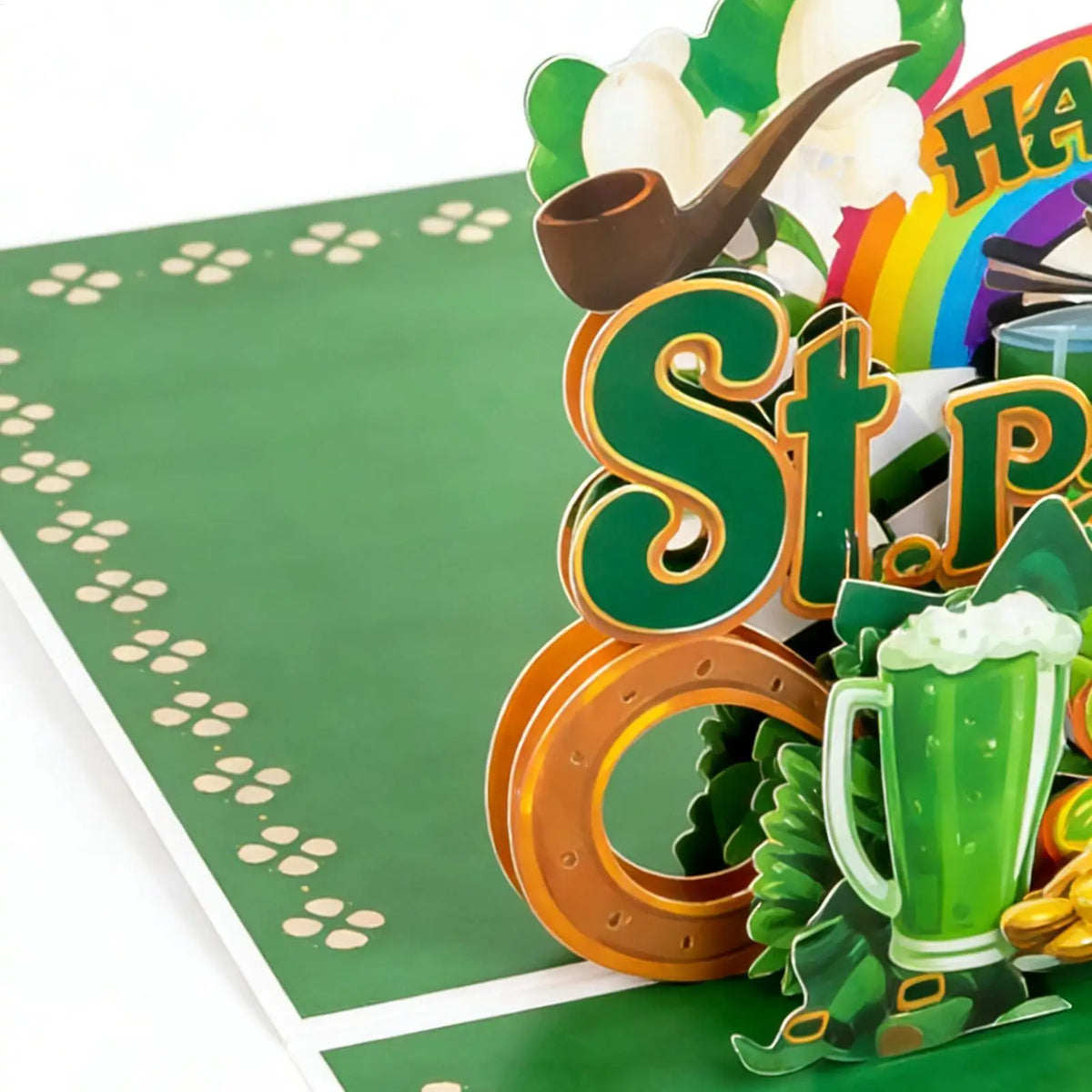 St. Patrick's Day 3D Pop-Up Greeting Card | Shamrock Pop-Up Greeting Card PLUSH