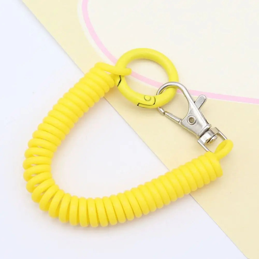 Spiral Spring Coil Key Chain – Metal Lobster Clasp Spring Coil Key Chain PLUSH yellow