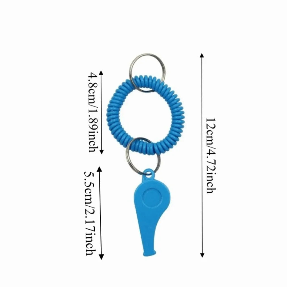 10pcs Spring Wristband Whistles – Colorful Plastic Sport Whistles Sport Wristband Whistle PLUSH