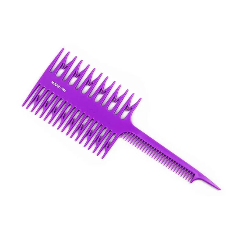 Professional Hair Dyeing Highlight Comb – Rat Tail Barber Tool Hair Dyeing Comb PLUSH Purple
