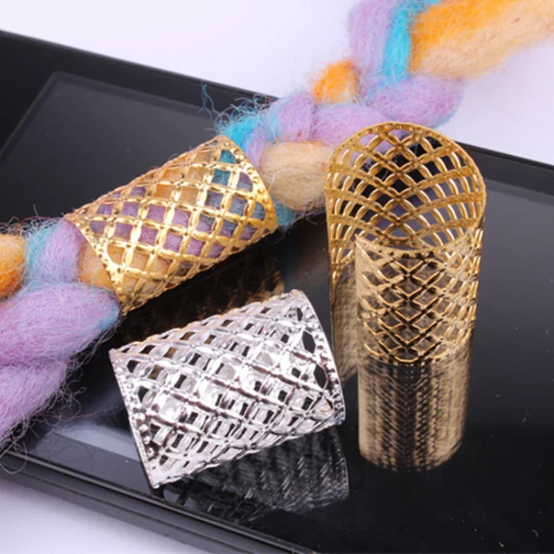 5pcs Hollow Flower Hair Cuffs – Dreadlock Braid Rings & Tubes Hair Braid Cuffs PLUSH