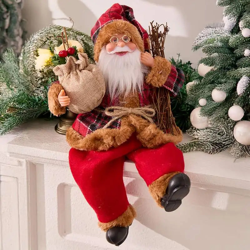 13-Inch Sitting Santa Claus Collectible Doll | Christmas Decor Holiday Collectible Doll PLUSH