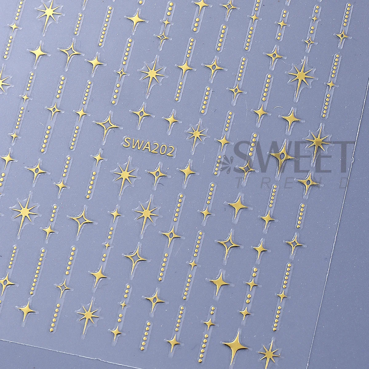 5pcs 3D Holographic Star & Sun Nail Art Stickers – DIY Decals Nail Art Stickers PLUSH