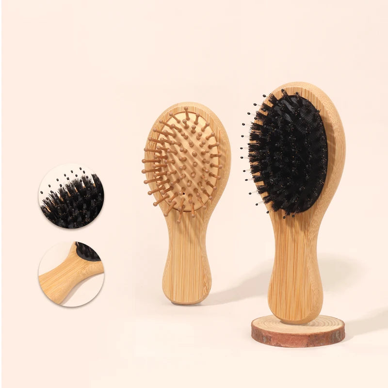 Bamboo Mini Air Cushion Hair Brush – Anti-Static Comb Air Cushion Hair Brush PLUSH