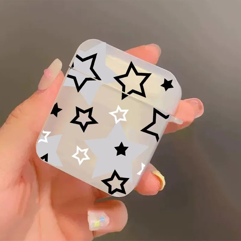 Korean Star Pattern AirPods Silicone Case – Fits 1 2 3 Pro 4th AirPods Silicone Case PLUSH